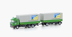 MiNis LC4632 - N 3-achsiger LKW MAN F90, Wechselpritschen-Hängerzug Cretschmar Cargo